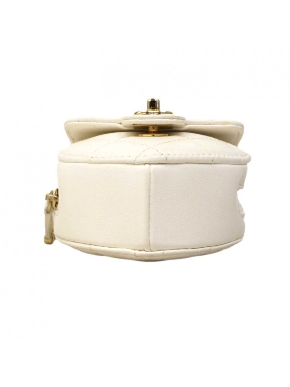 Chanel Pouch Quilted Lambskin White Chien Gold - Picture 3 of 10